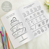 personalised wedding acitivity book for boys showing the inside