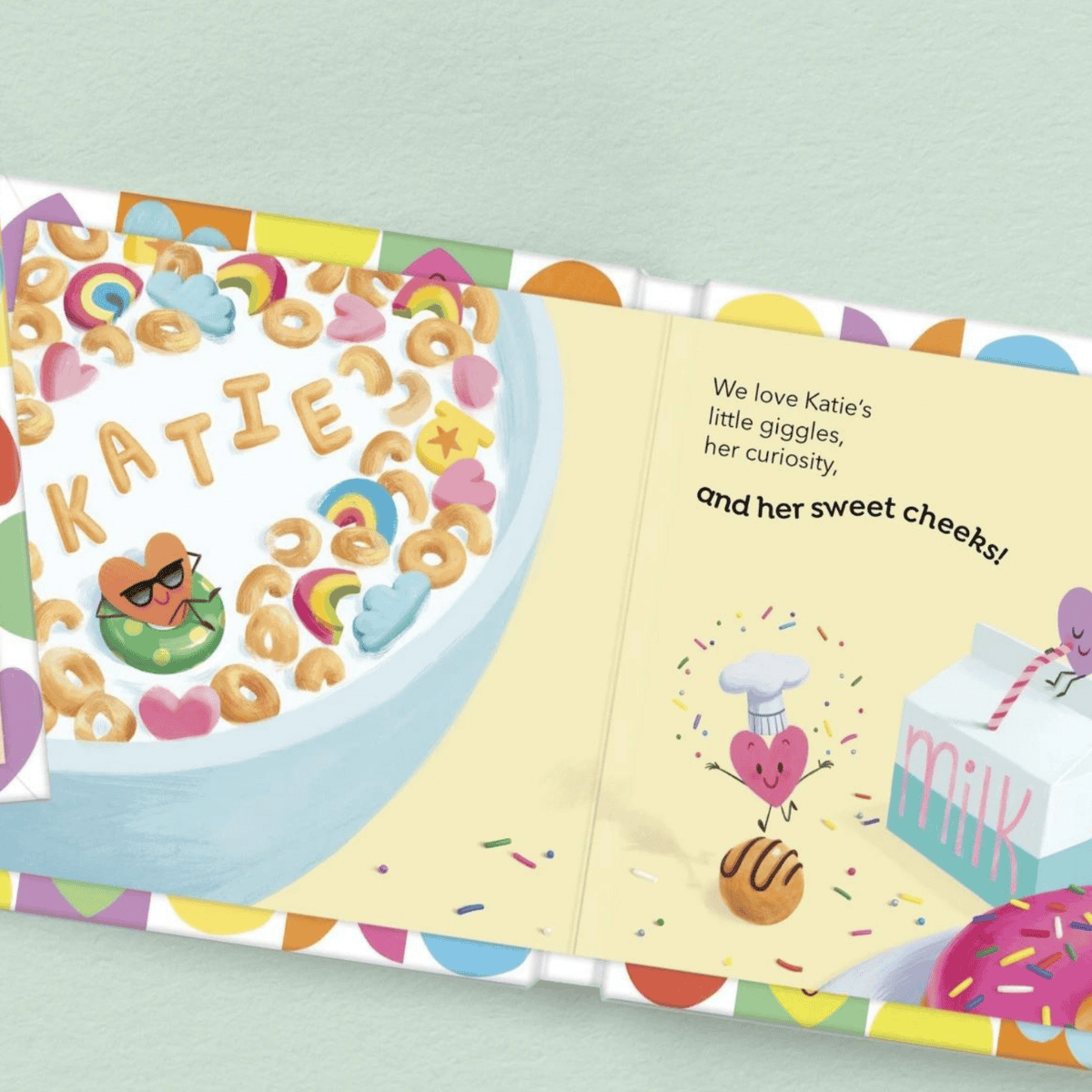 personalised reasons why we love you inside pages showing the illustrations