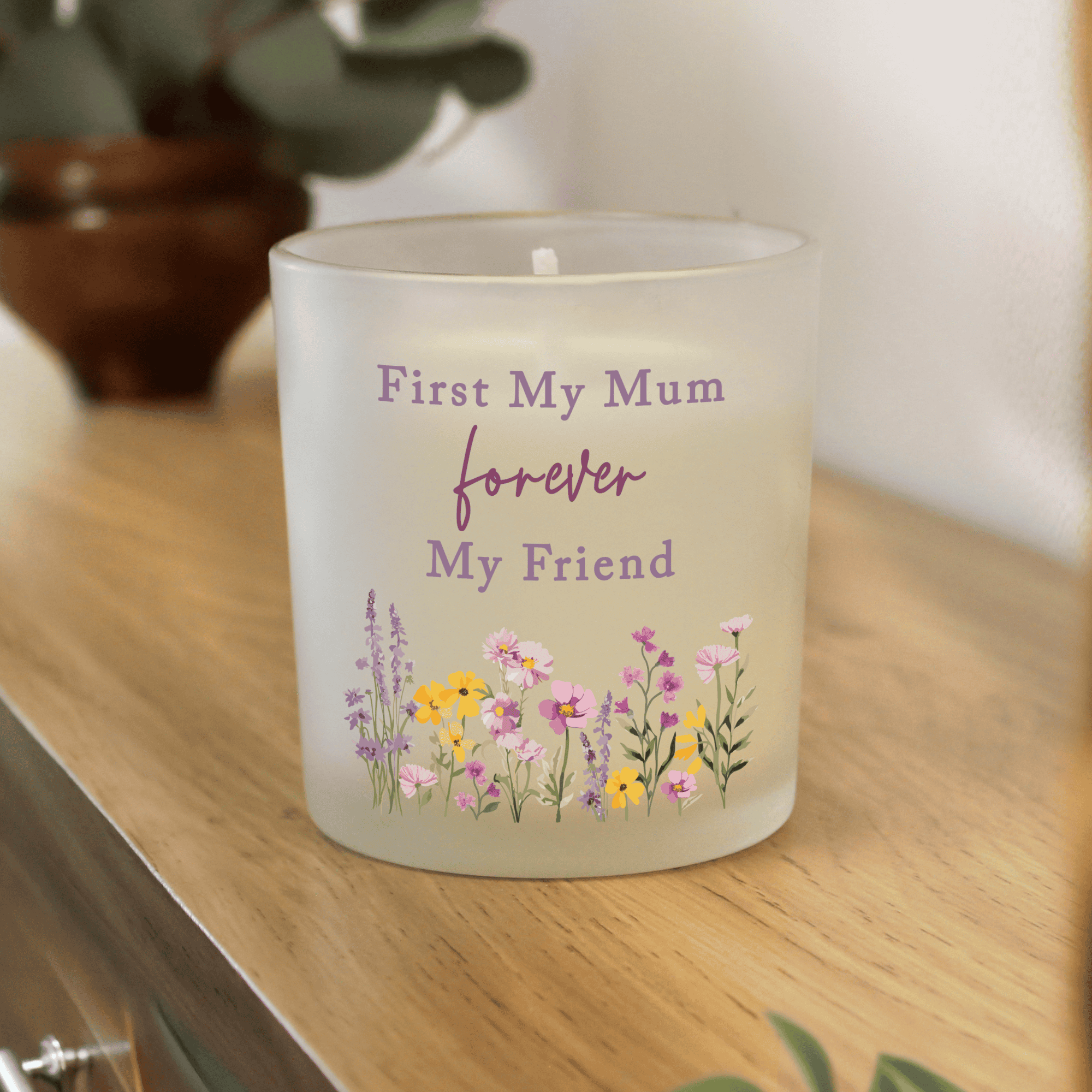 Personalised Wild Flower Jar Candle with custom text