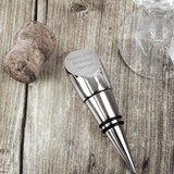 personalised wine stopper engraved with any message over 3 lines