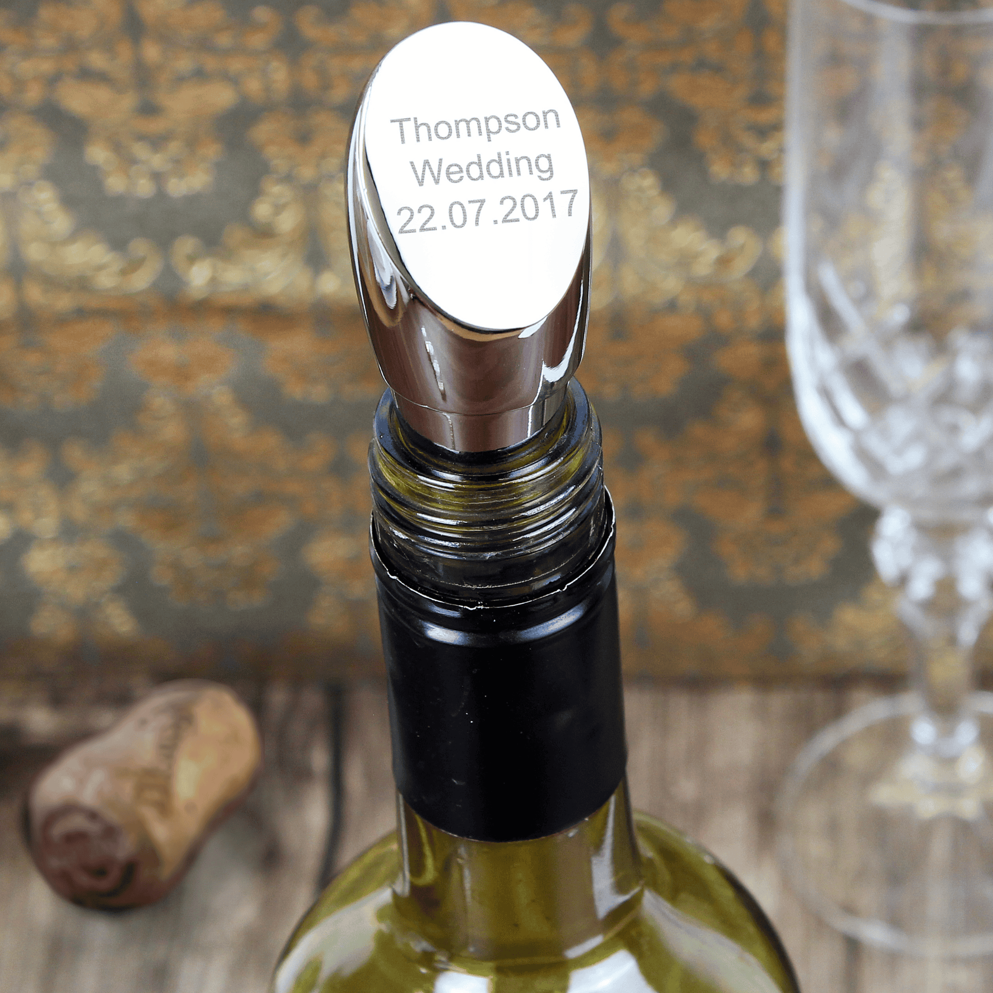 personalised wine stopper engraved with any message over 3 lines