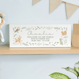 personalised wooden animal mantle block personalised with a name and any message over 3 lines