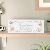 personalised wooden animal mantle block personalised with a name and any message over 3 lines