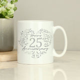 Personalised 25th Wedding Anniversary Mug | Silver Anniversary Gift