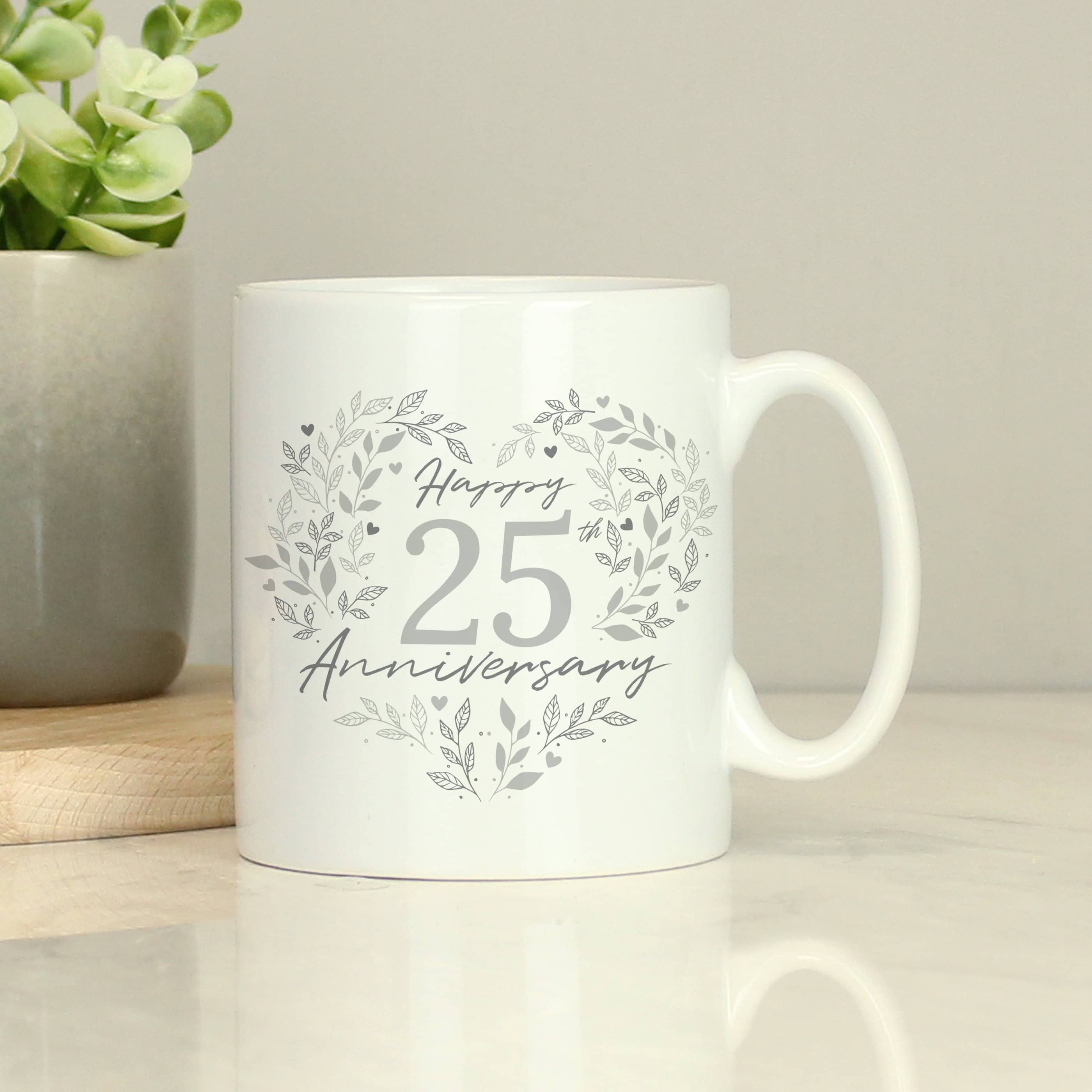 Personalised 25th Wedding Anniversary Mug | Silver Anniversary Gift