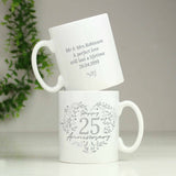 Personalised 25th Wedding Anniversary Mug | Silver Anniversary Gift