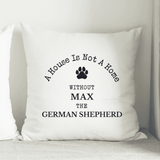 personalised pet cushion with any name and breed of dog on it 