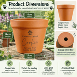 personalised memorial terracotta plant pot with the pets name and message