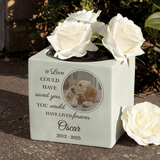 Personalised Pet Photo Upload Memorial Garden Vase photo of a dog