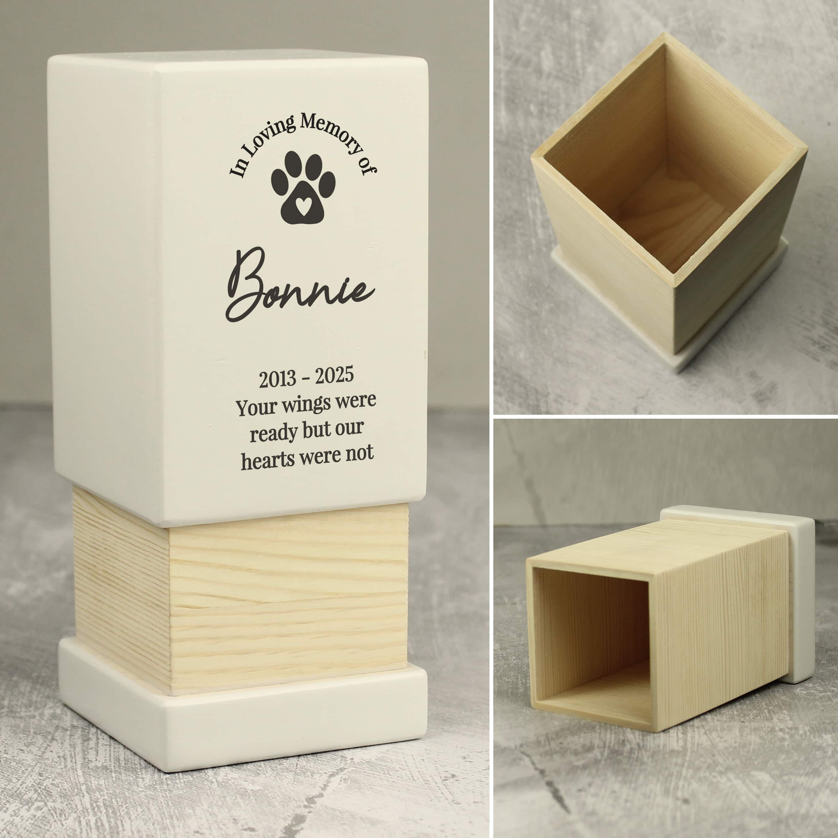 personalised pet memorial urn
