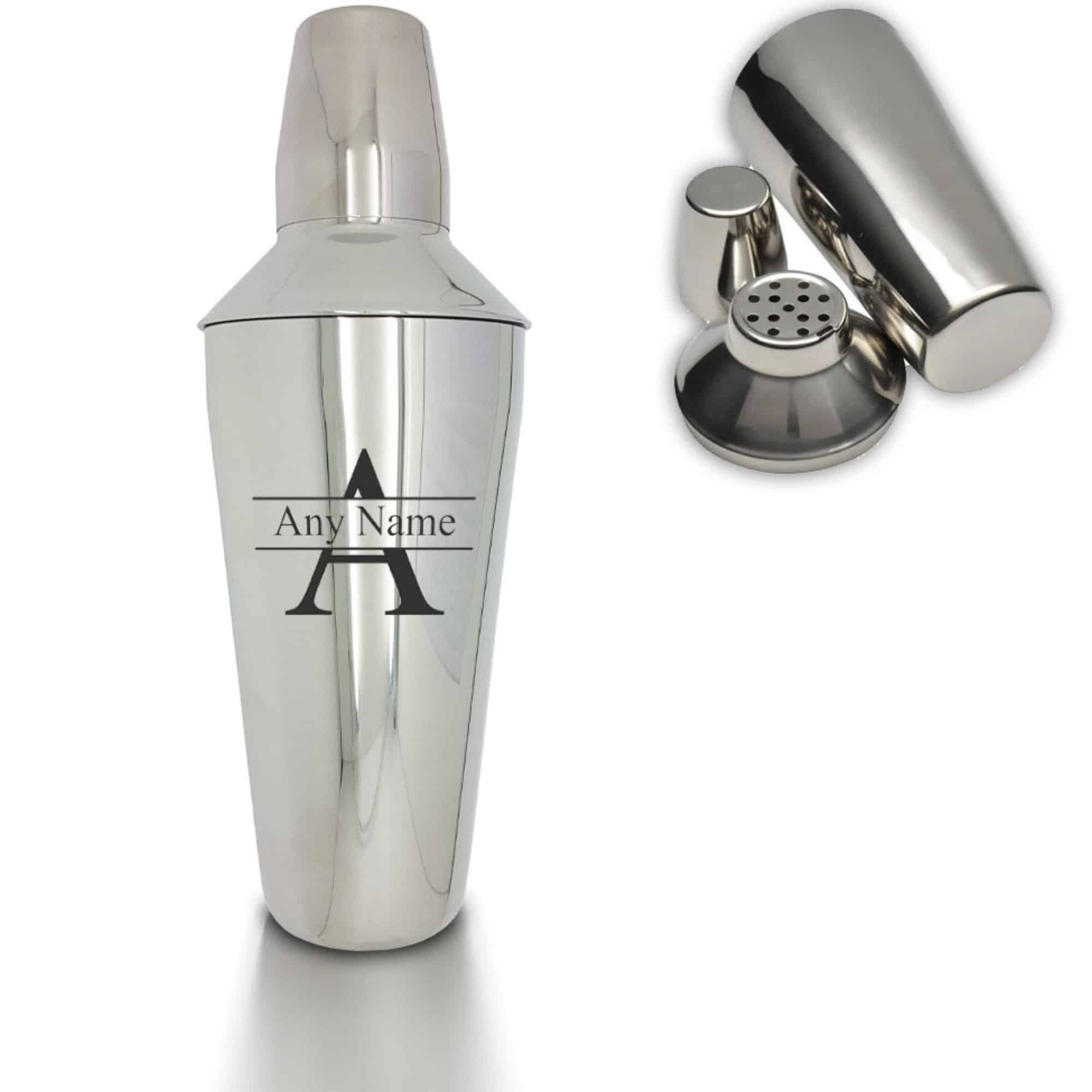 engraved cocktail shaker
