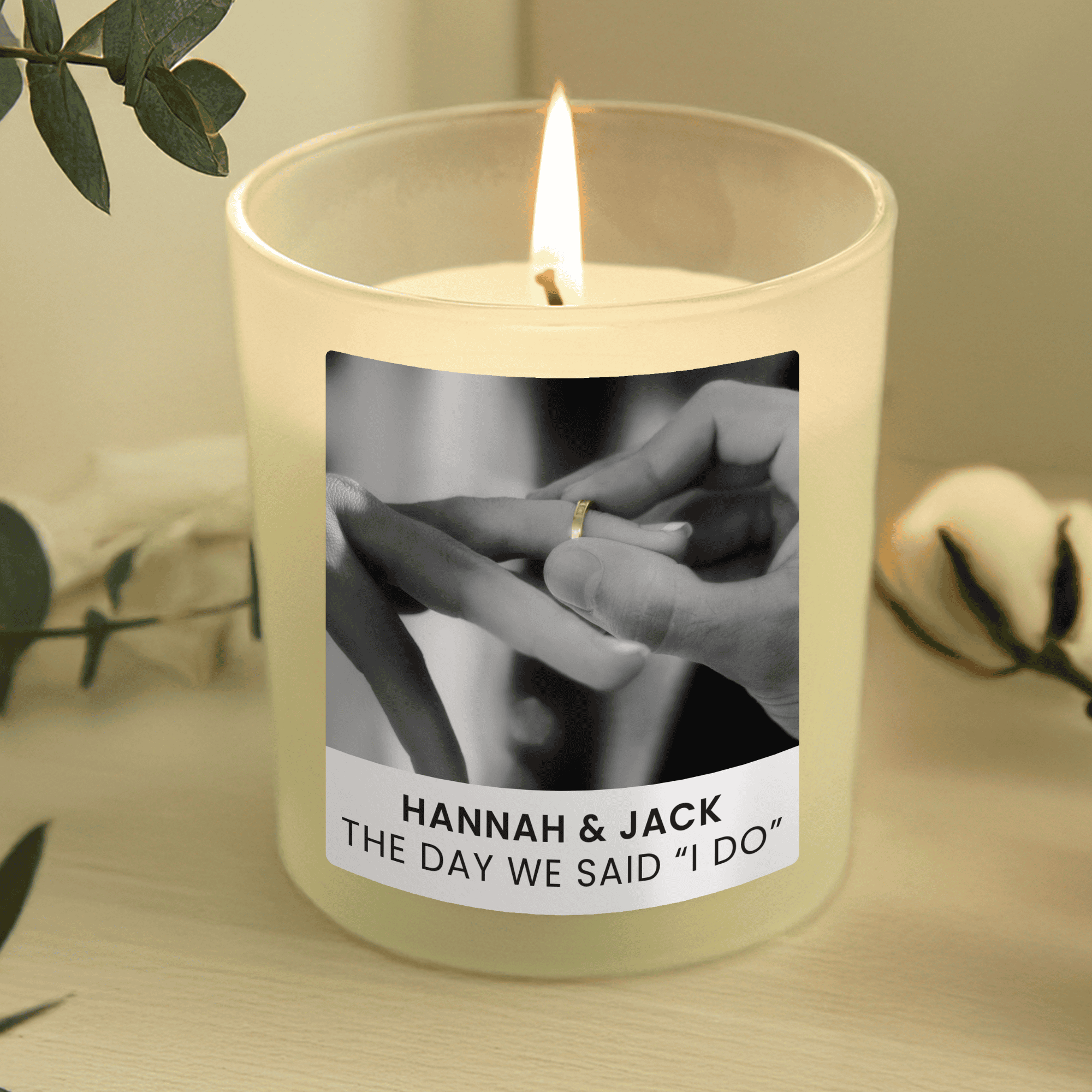 candle with any photo uploaded onto it