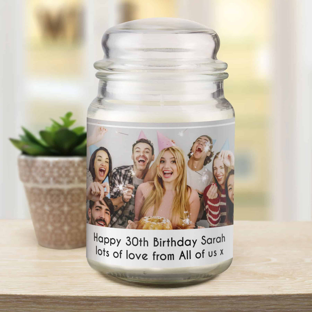personalised photo candle jar