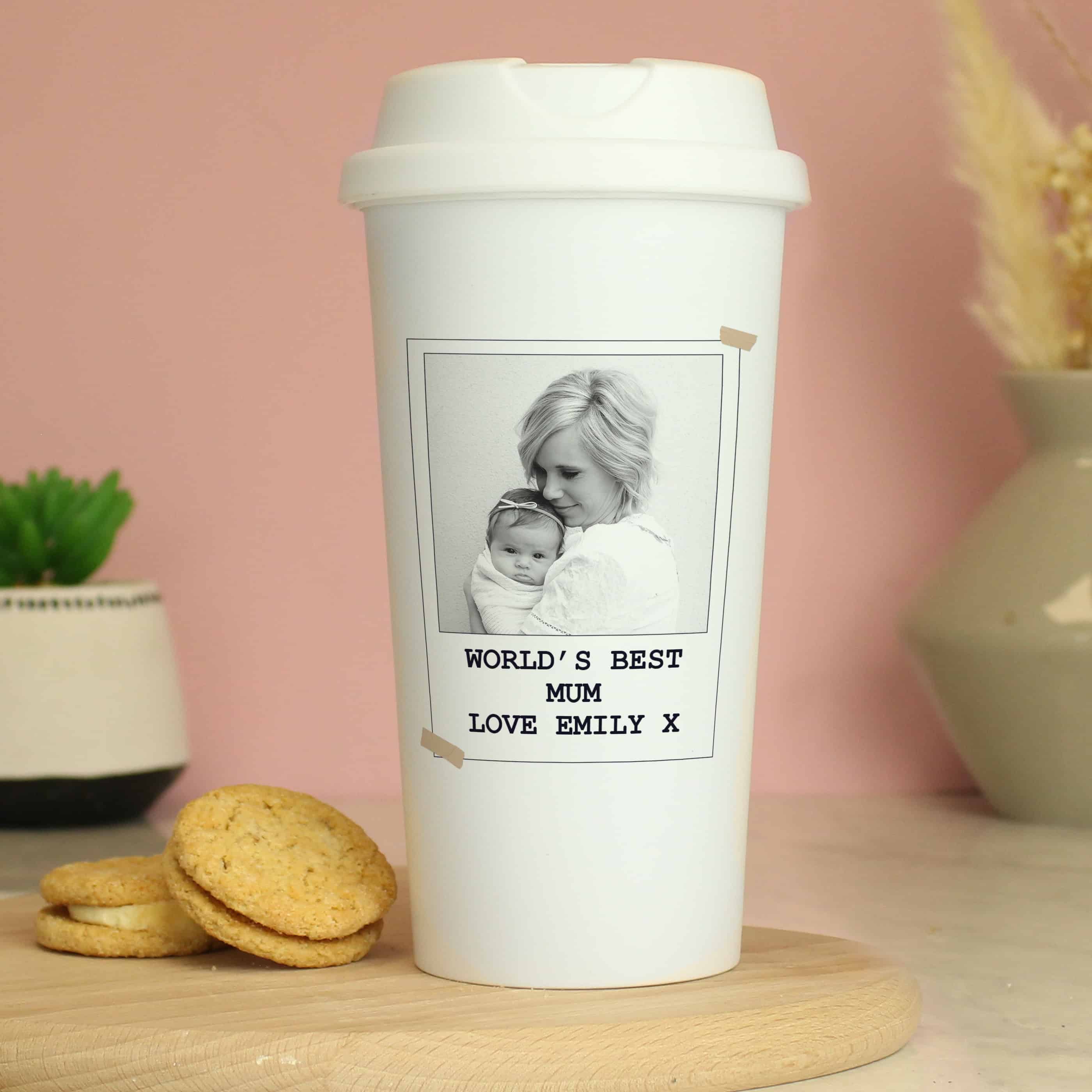 personalised photo upload travel mug
