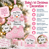 personalised pink stocking first christmas tree decoration