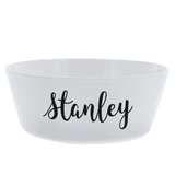 personalised plastic pet bowl with any name on the front