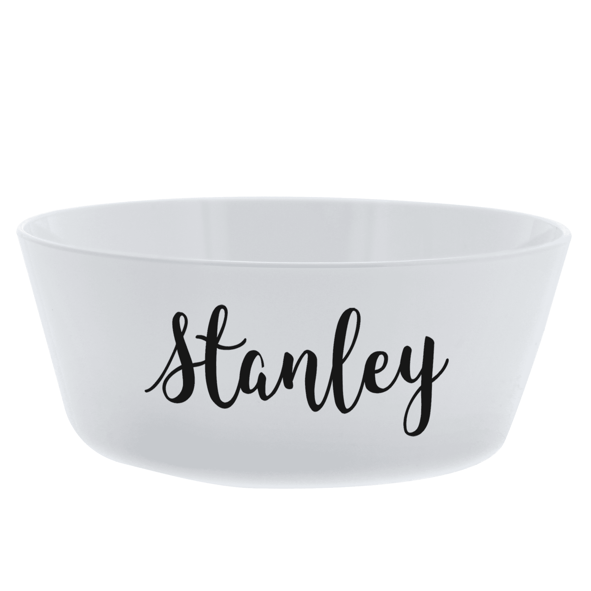 personalised plastic pet bowl with any name on the front