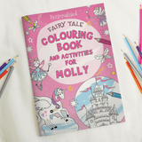 personalised princess and unicorn front cover with the child's name personalised on the cover