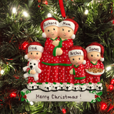 personalised pyjama family christmas tree decoration for a family of 5