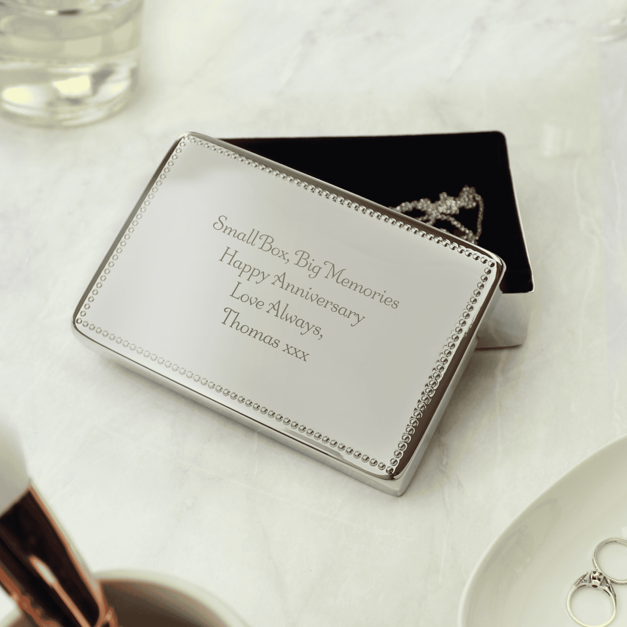 personalised jewellery box with any message