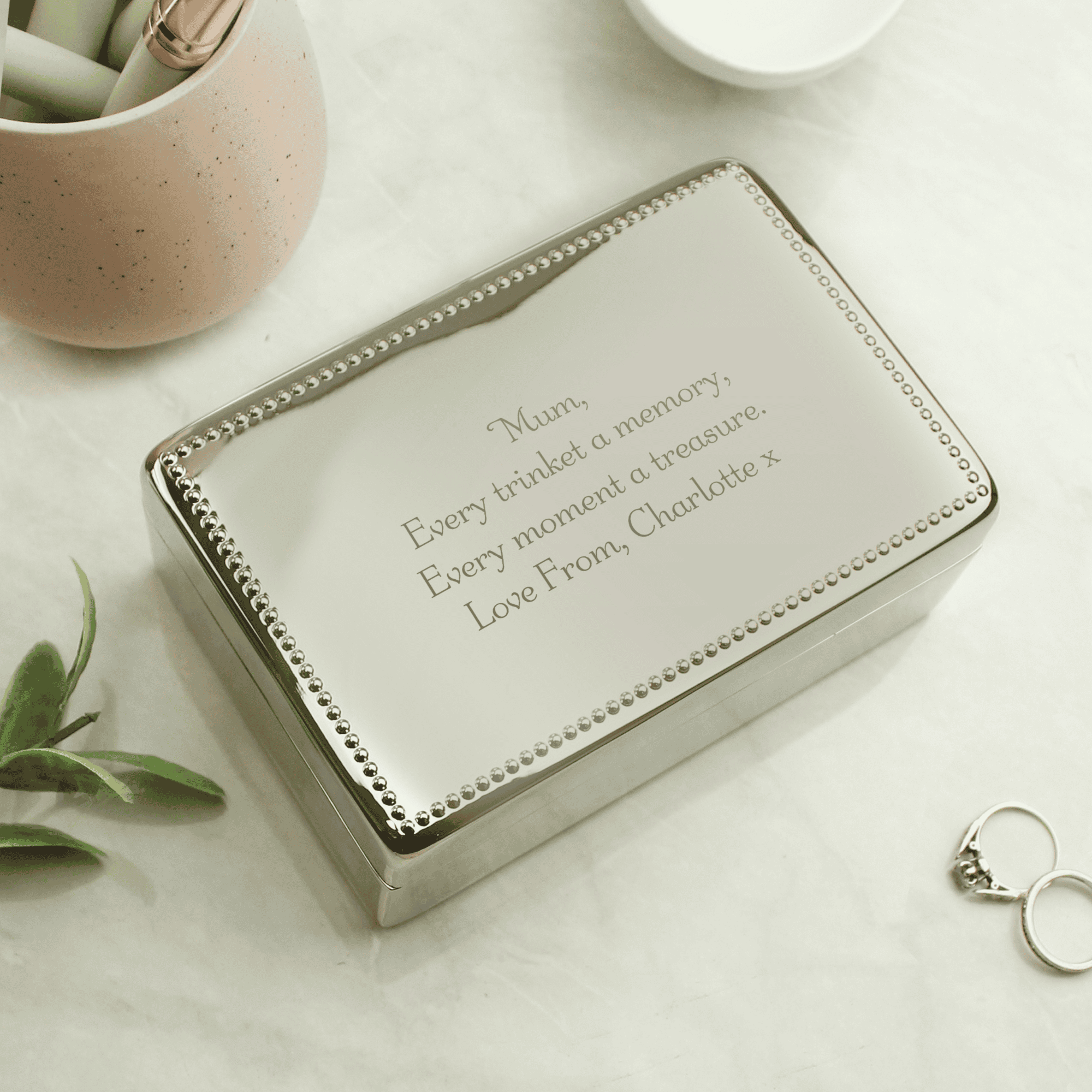 personalised jewellery box with any message over 4 lines