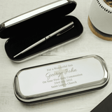 personalised religious pen and box set. the box is engraved with any message over 5 lines