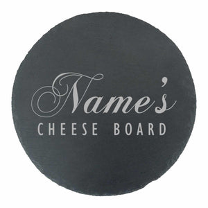 engraved round slate cheeseboard