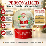 personalised santa snow globe with any message over 2 lines
