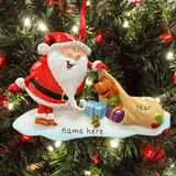 Personalised Santa & Dog Christmas Tree Decoration