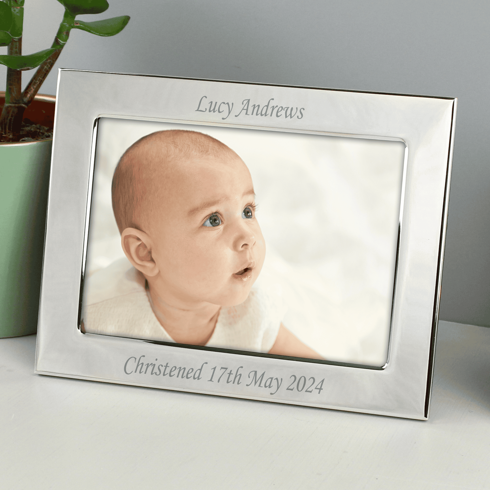 personalised silver 6x4 photo frame