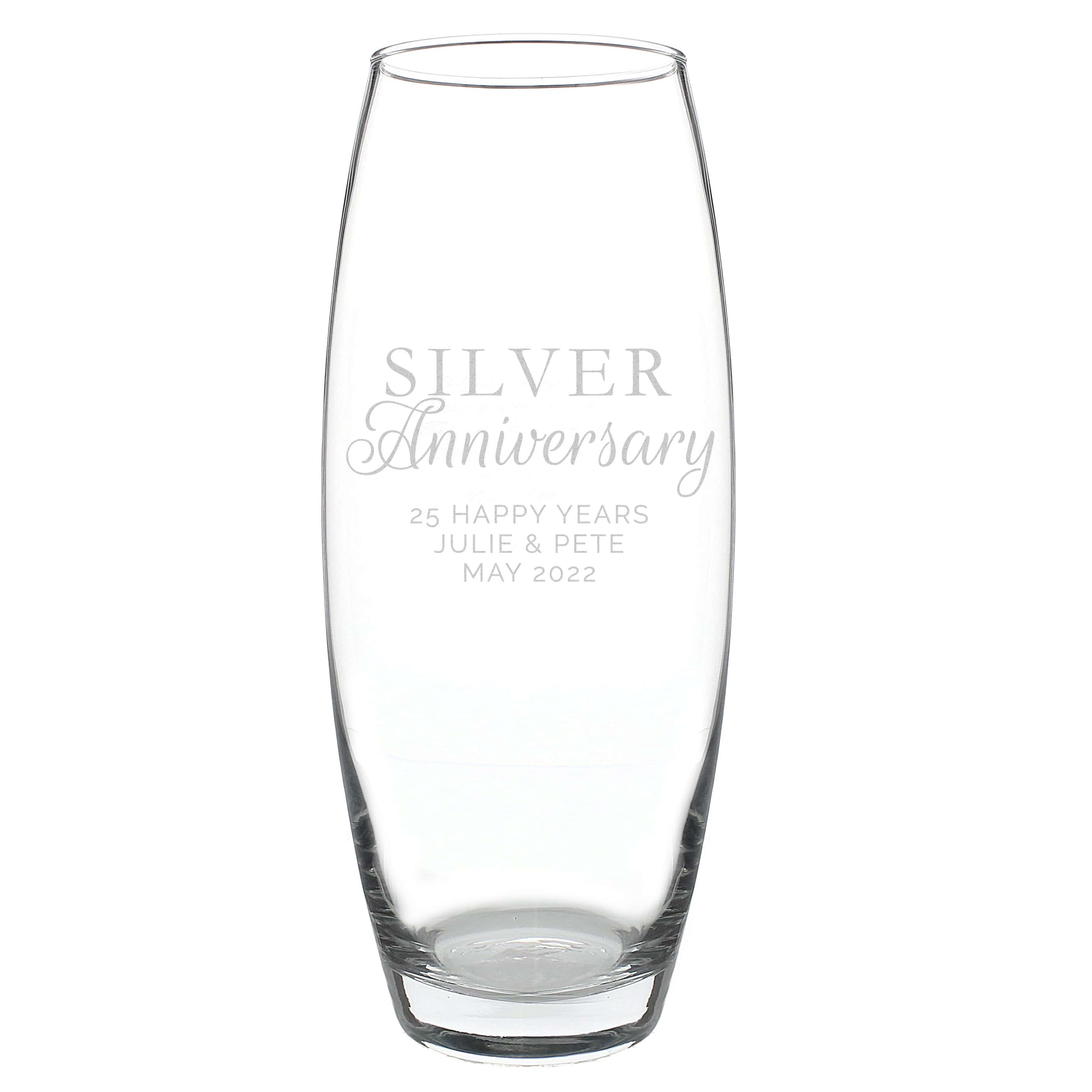 Personalised 'Silver Anniversary' Bullet Vase
