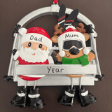 personalised ski lift family christmas tree decoration for a couple