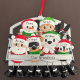 personalised ski lift family christmas tree decoration for a family of 6