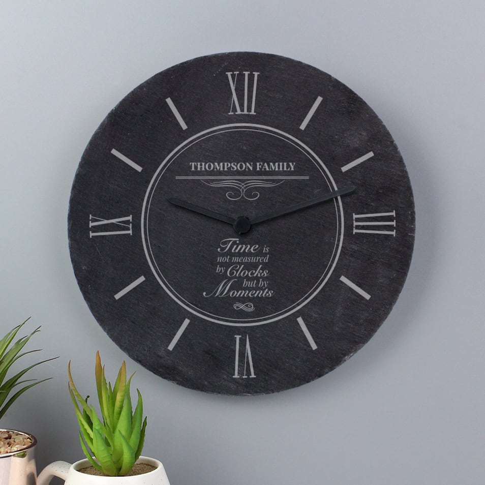 personalised slate clock