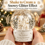 personalised snow village snow globe with any message over 2 lines