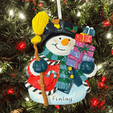 Personalised Snowman with Broom