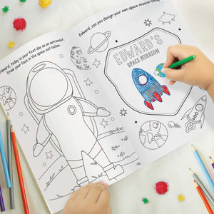 personalised space colouring book