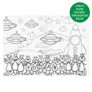 personalised space colouring book