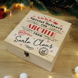 Personalised Special Delivery Christmas Box showing the personalisation on the front