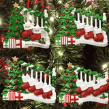 stockings on bannister christmas tree decoration showing the 4 designs