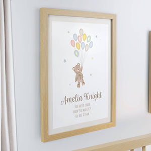 personalised teddy poster