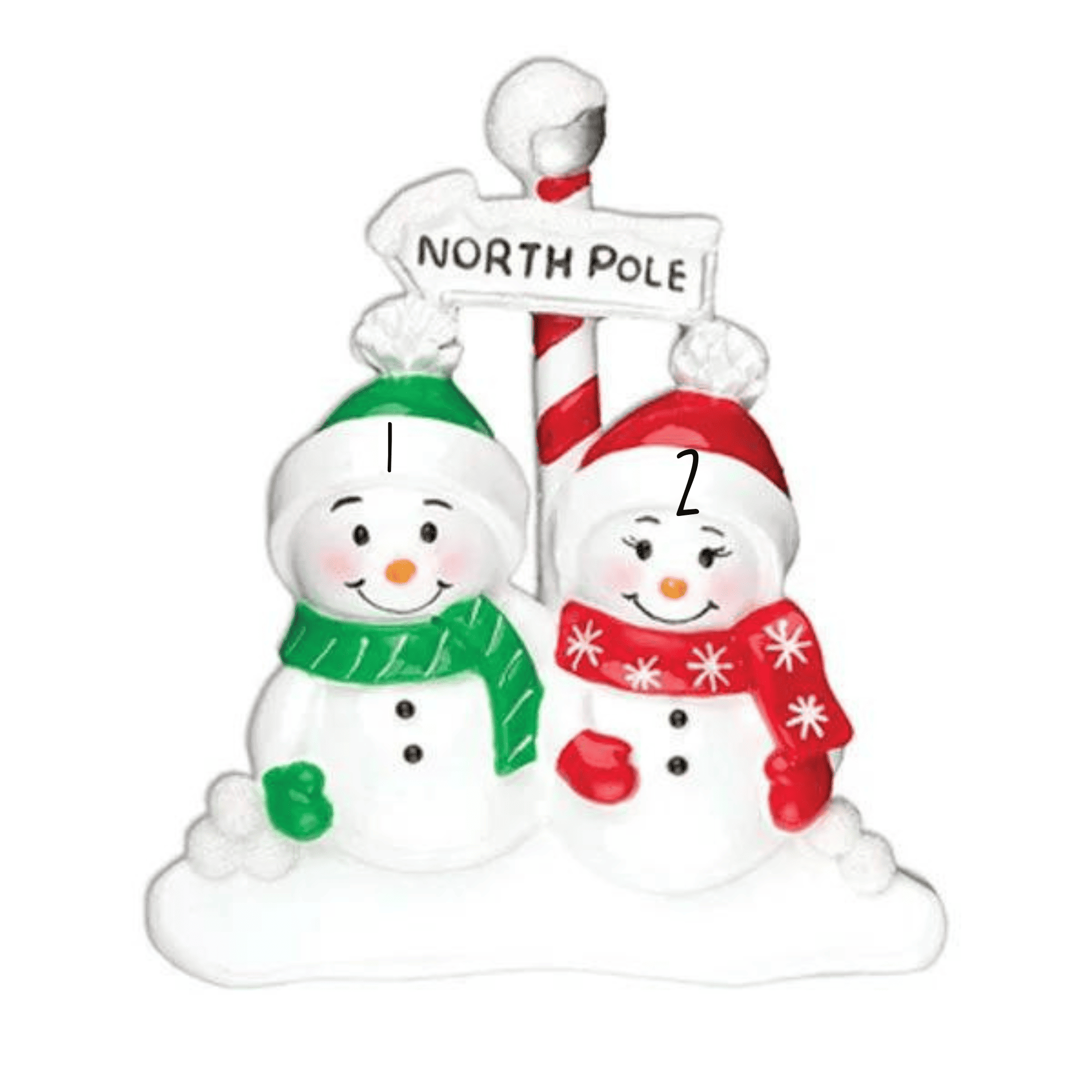 personalised snowman family table topper