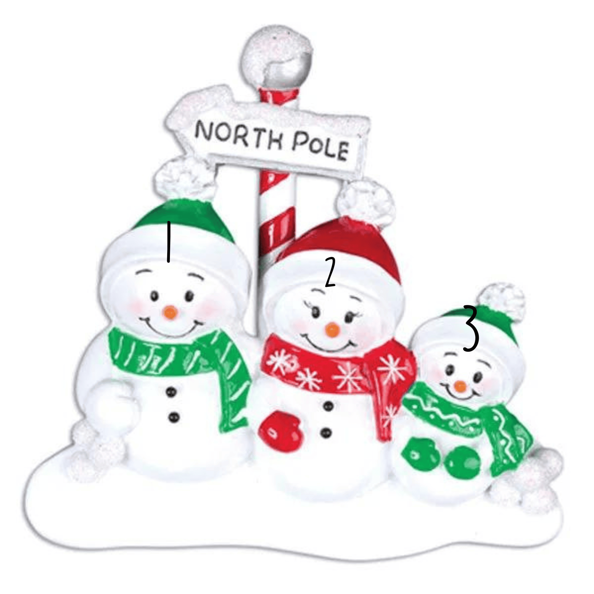personalised snowman family table topper