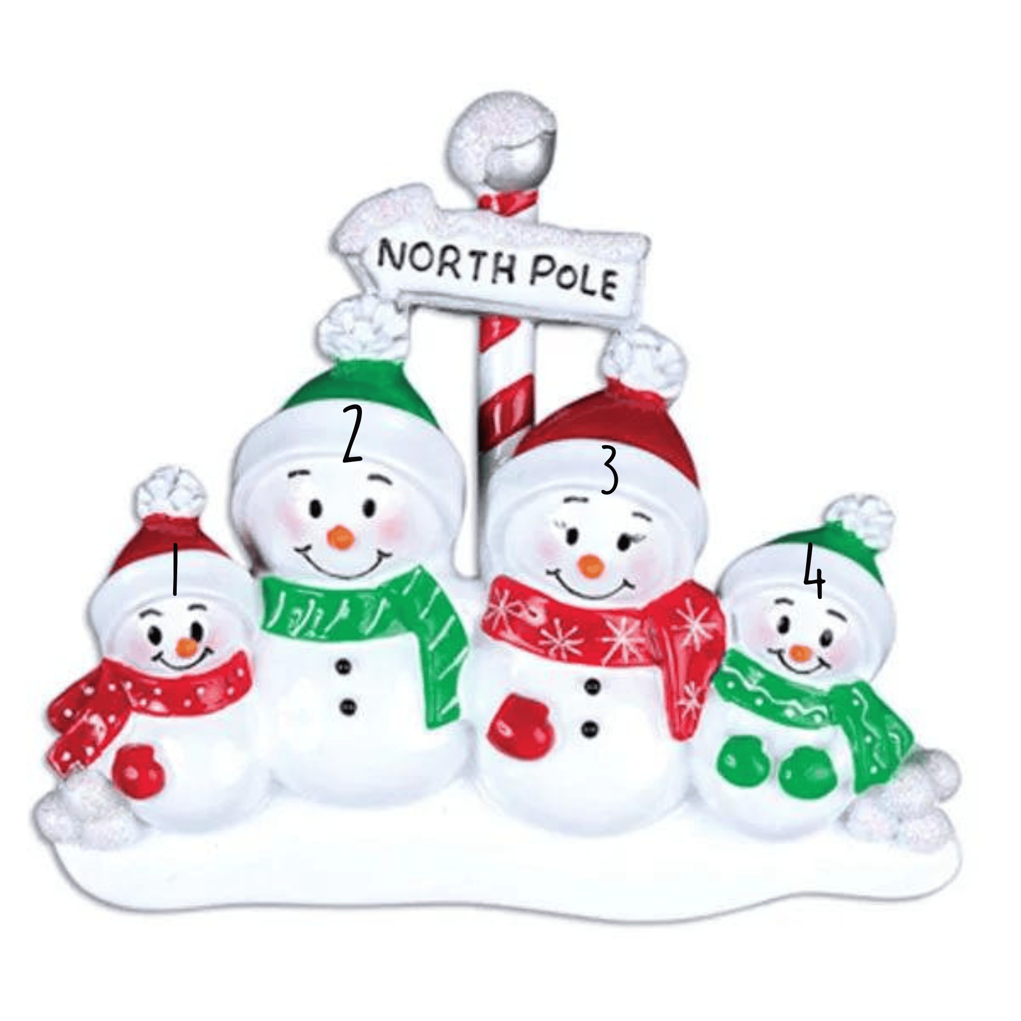 personalised snowman family table topper