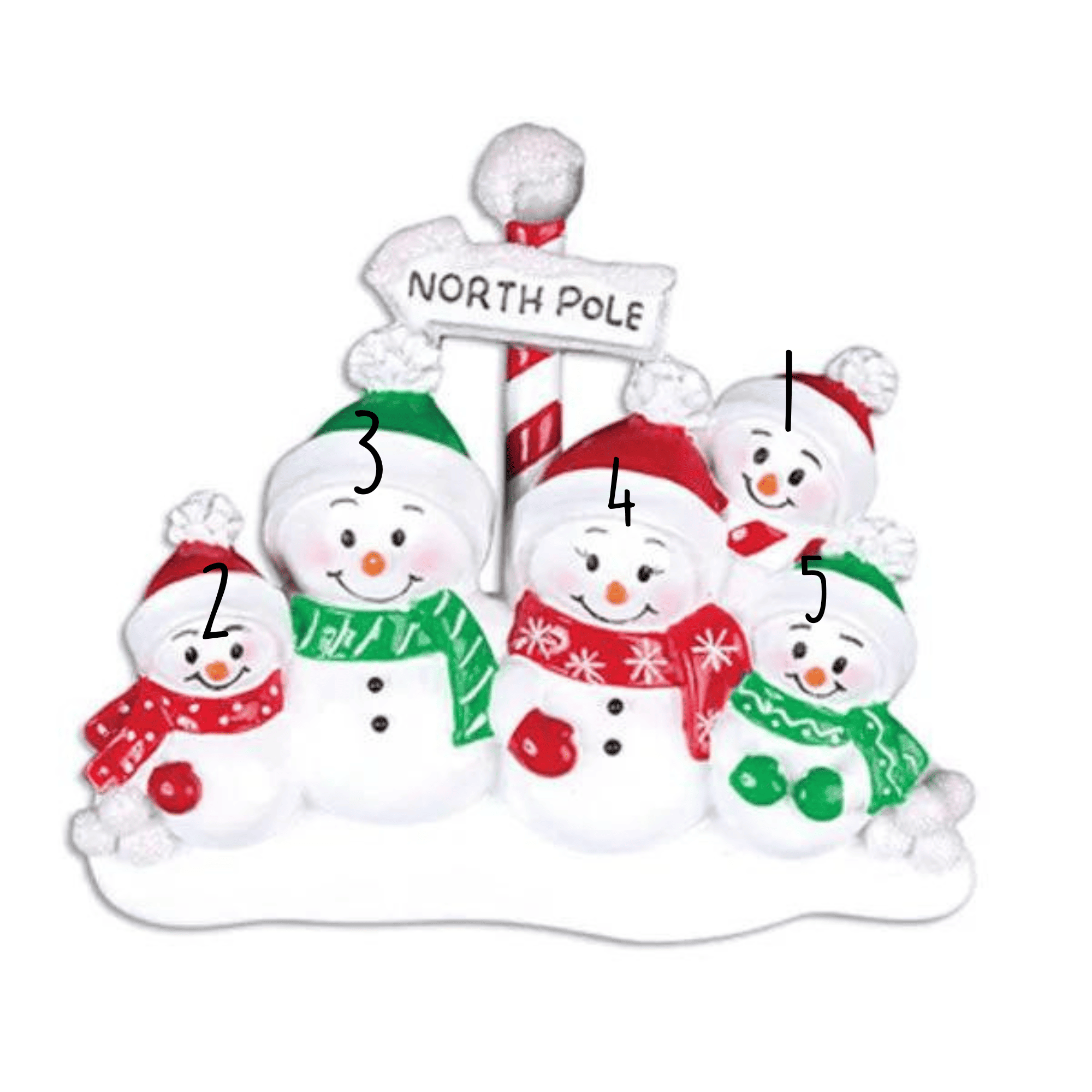 personalised snowman family table topper