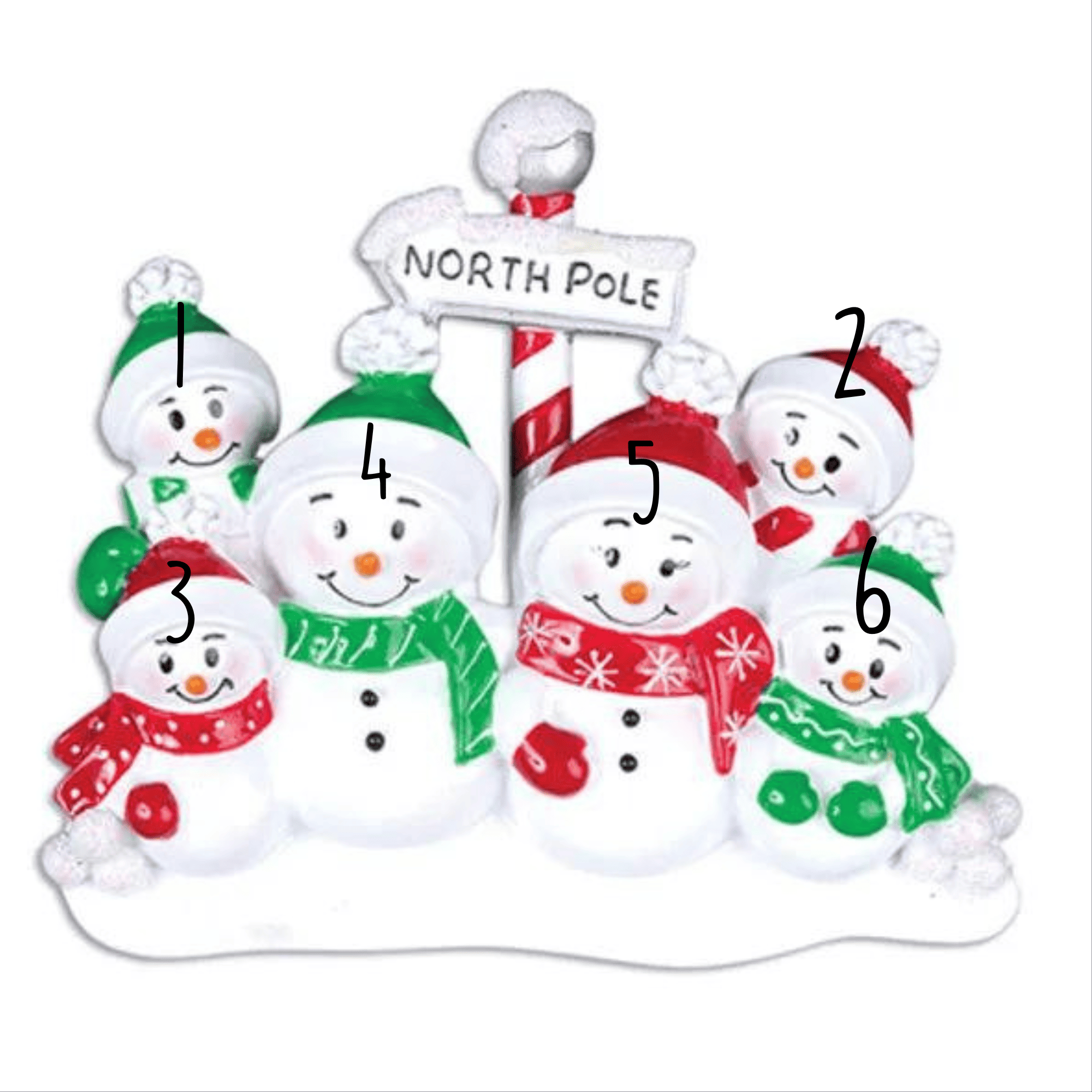 personalised snowman family table topper