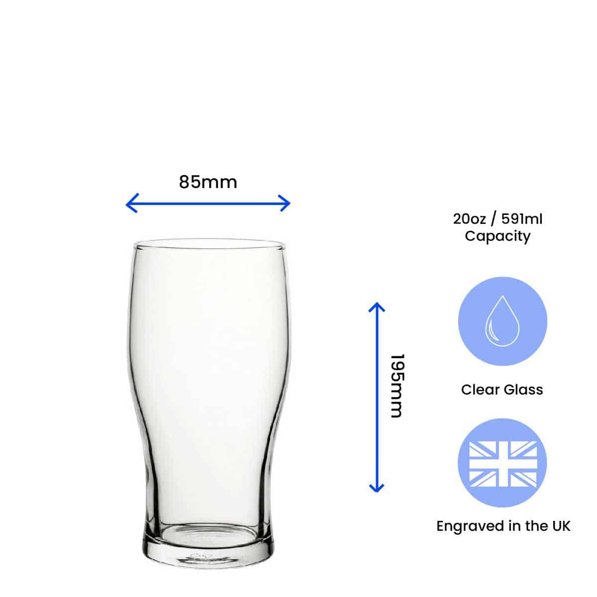 engraved tulip pint glass