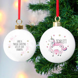 Personalised Unicorn Bauble | Unicorn Christmas Decoration