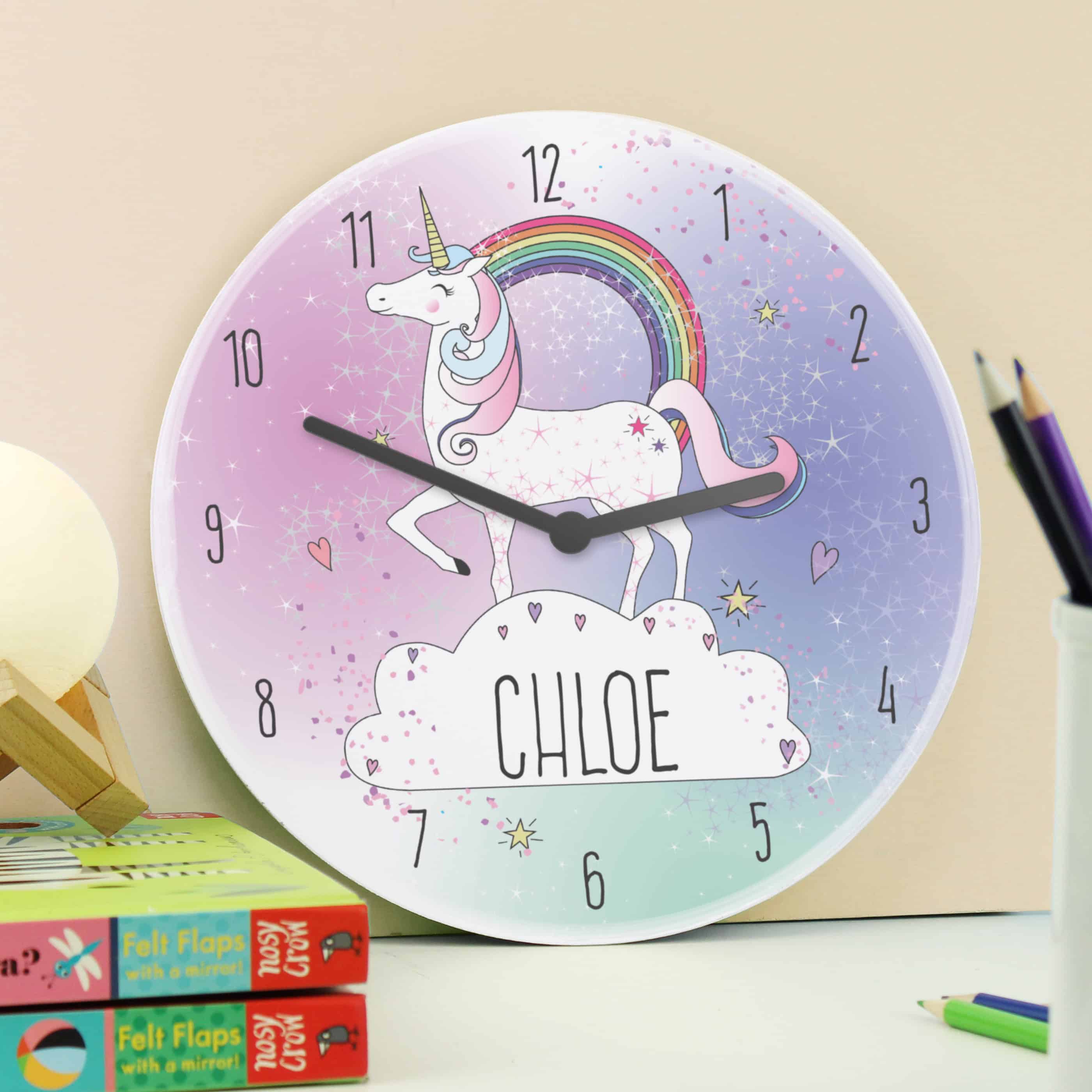 personalised unicorn clock