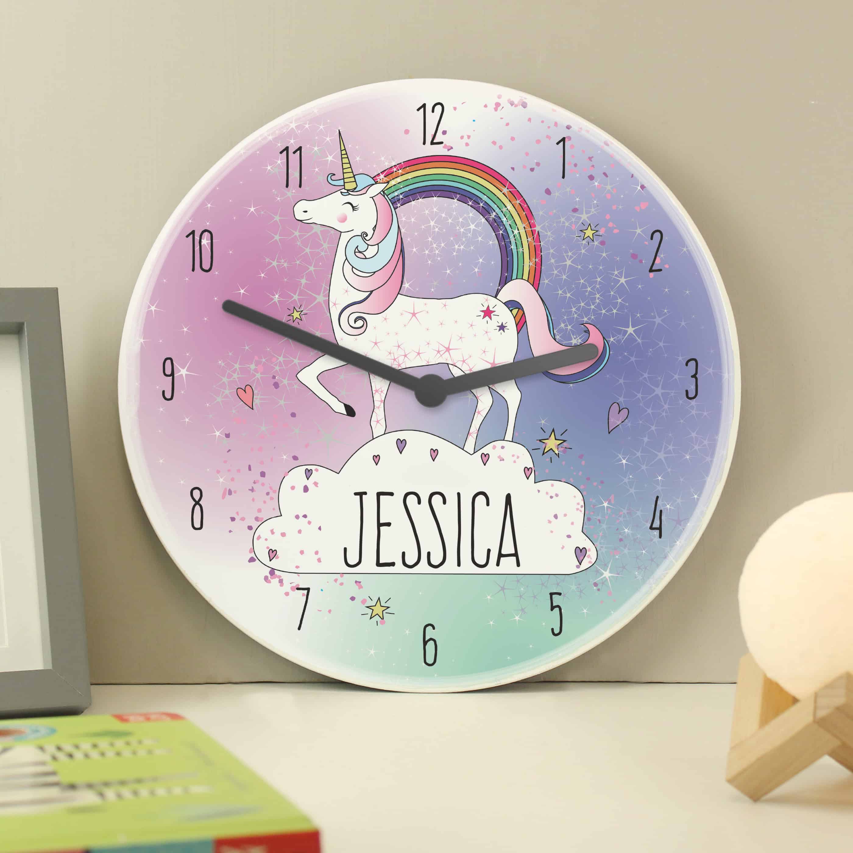 personalised unicorn clock